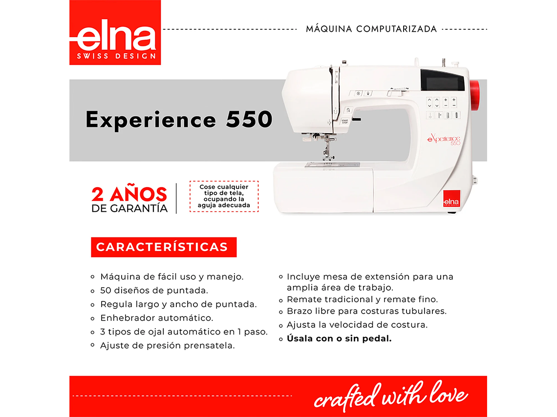 MAQUINA DE COSER JANOME COMPUTARIZADA ELNA EXPERIENCE 550 3