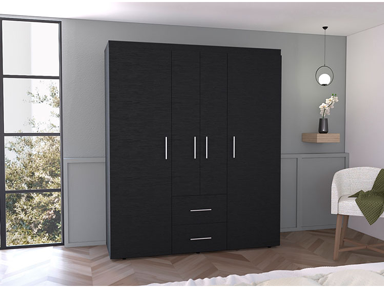 CLOSET TUHOME BARILOCHE ECO WENGUE 15 PUERTAS 2 CAJONES NEGRO 7
