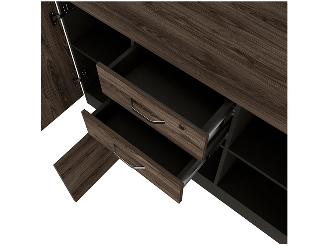 BUFFET TUHOME HOME OFF SOFT 14 PUERTAS 2 CAJONES NEGRO 11