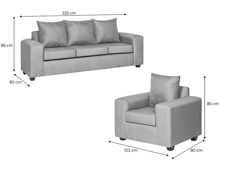 JUEGO DE LIVING INNOVAMUEBLES KAHLO TELA 311 4