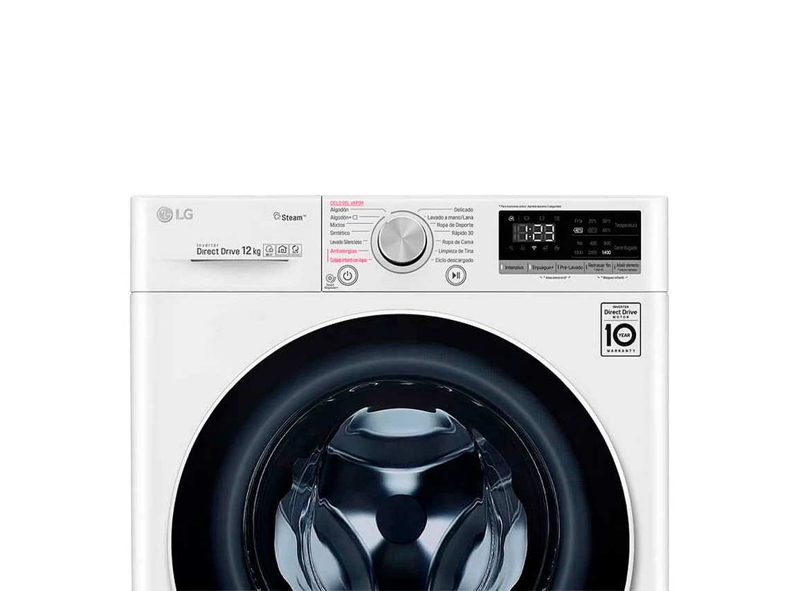 LAVADORA CARGA FRONTAL LG WM12WVC4S6 12KG BLANCO 4