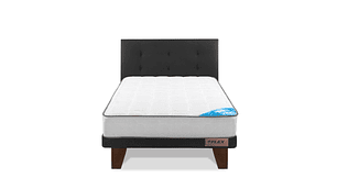 CAMA EUROPEA FLEX THERAPEDIC 1,5 PL + RESPALDO ROYAL NEGRO