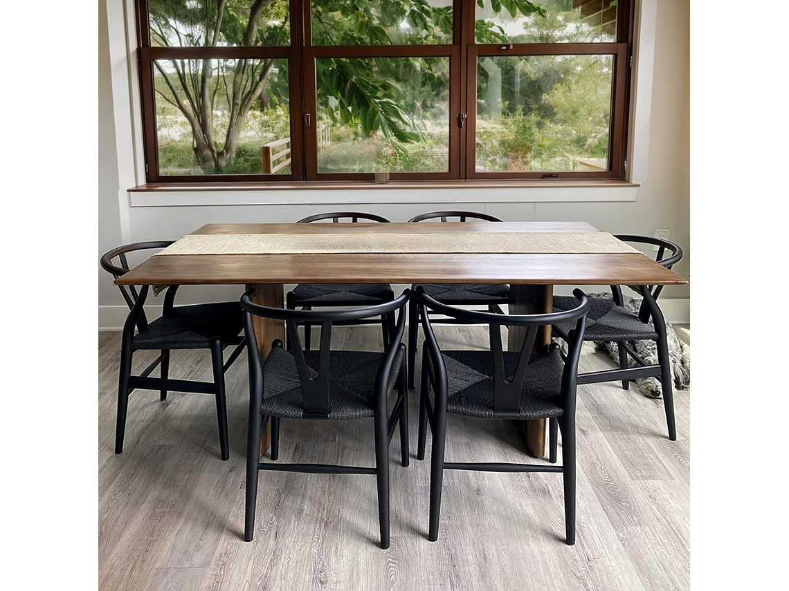 PACK PANDALINO NEGRO 2 SILLA WISHBONE NÓRDICA MADERA 6