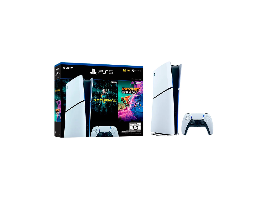 CONSOLA PLAYSTATION 5 PS5 DIGITAL + JUEGO RATCHET & CLANK RIFT APART + JUEGO RETURNAL 2