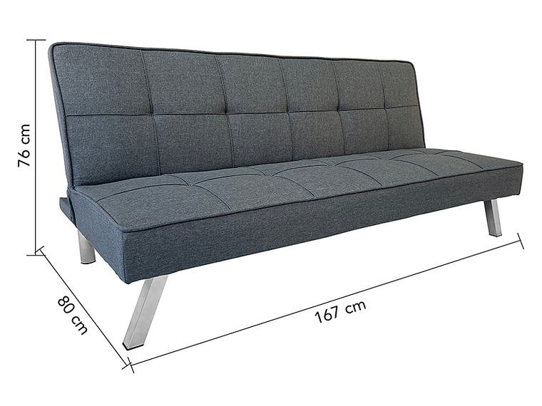 FUTÓN FOSTER GRIS OSCURO 167X76X80 2