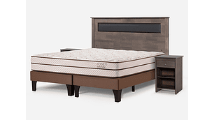 JUEGO DE DORMITORIO ROSEN CAMA EUROPEA AUTONOMY LAND PB BD 2 PLAZAS + SET FERRARA GRIS