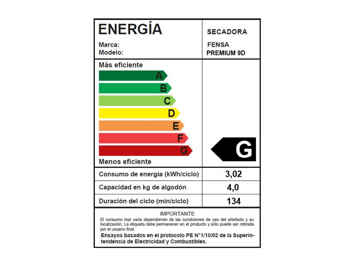 SECADOR ROPA 9KG FENSA FRONTAL PREMIUM CARE 9D BLANCA 8