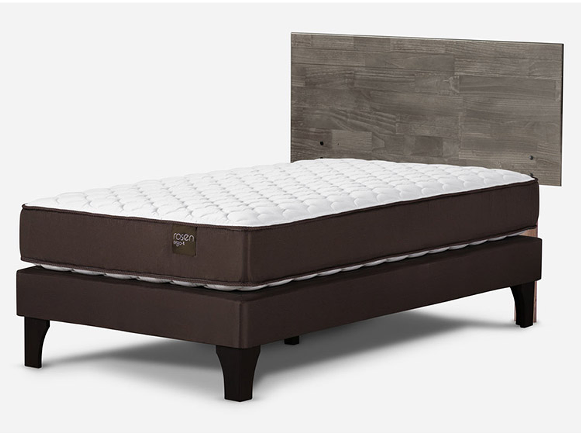 JUEGO DE DORMITORIO ROSEN CAMA EUROPEA ERGO T NEW 1 PLAZA CAFÉ + RESPALDO TABOR GRAFITO 2