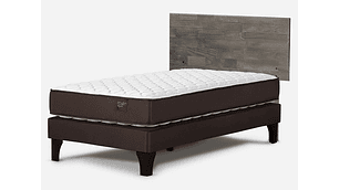 JUEGO DE DORMITORIO ROSEN CAMA EUROPEA ERGO T NEW 1 PLAZA CAFÉ + RESPALDO TABOR GRAFITO