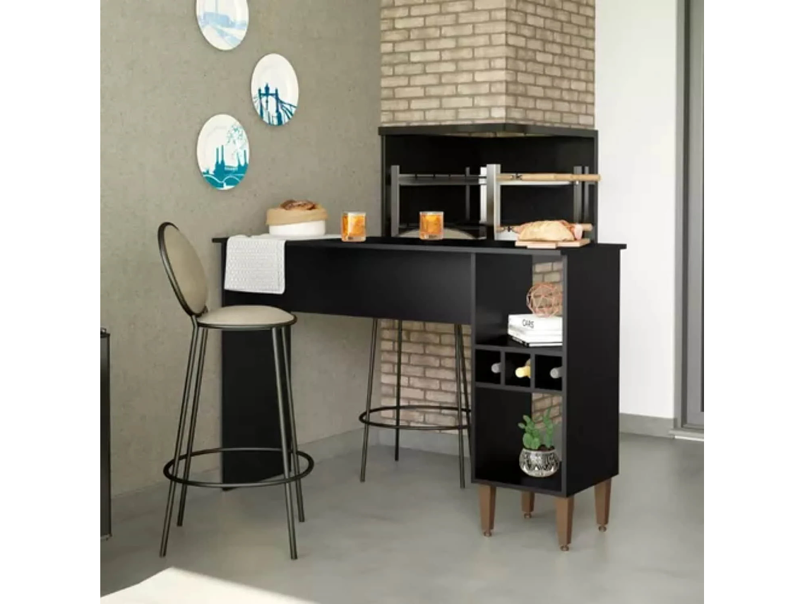 MESA COMEDOR IMPORTCLICK HOG.555 DIARIO 136X92X45 CM NEGRO MADERA 4