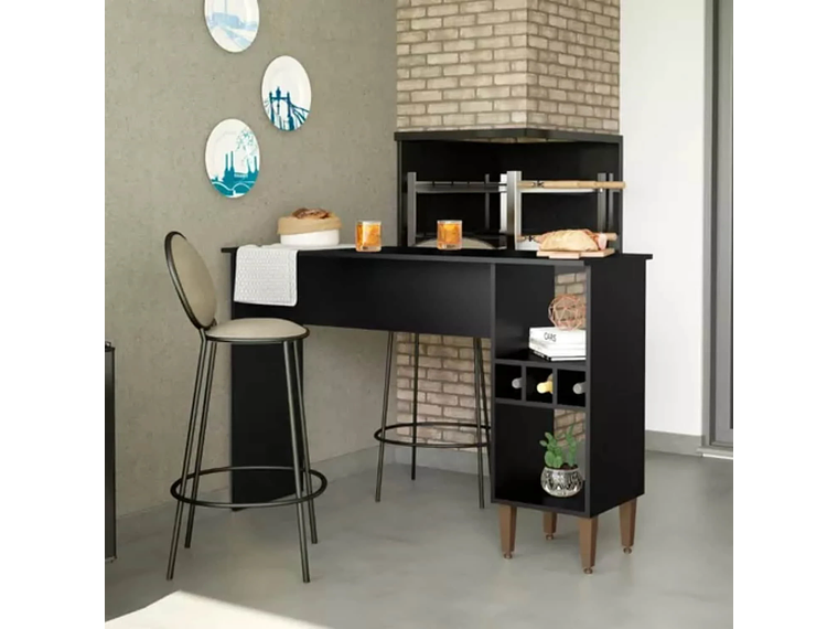 MESA COMEDOR IMPORTCLICK HOG.555 DIARIO 136X92X45 CM NEGRO MADERA 4