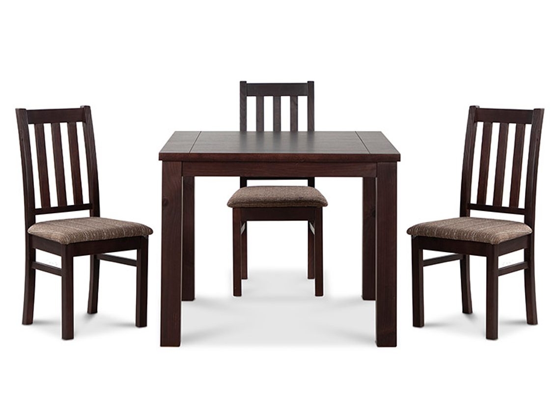 JUEGO DE COMEDOR CIC ÑUBLE 4 SILLAS CHOCOLATE CAFÉ 2