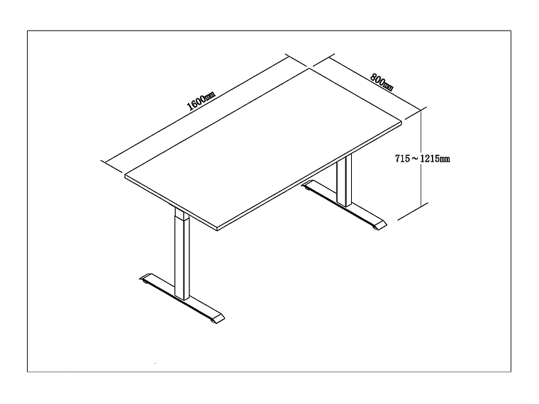ESCRITORIO ELECTRICO DE ALTURA REGULABLE JX003-1 P160 2