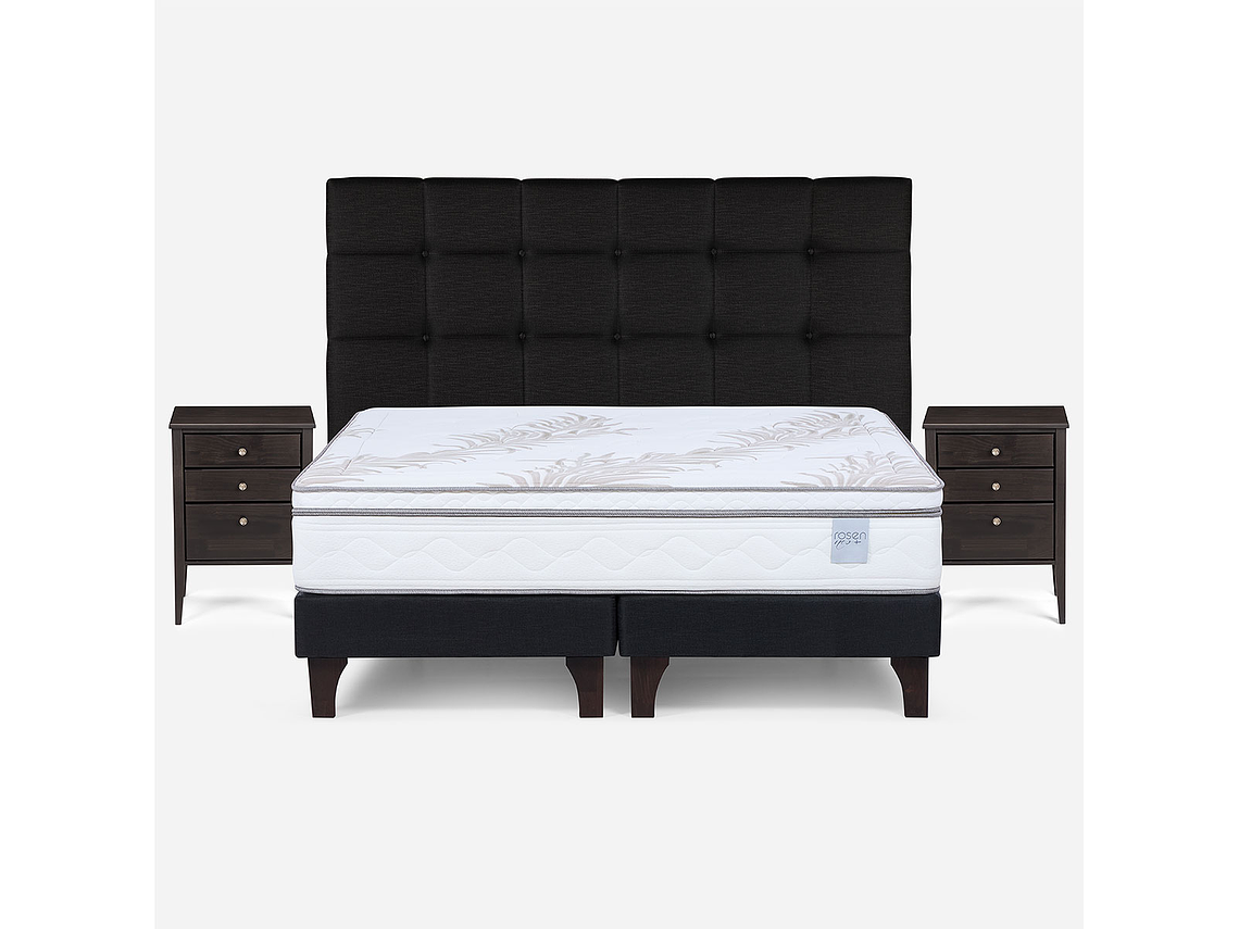 CAMA EUROPEA NEO PLUS KING + MUEBLES ISSEY GRAFITO 1