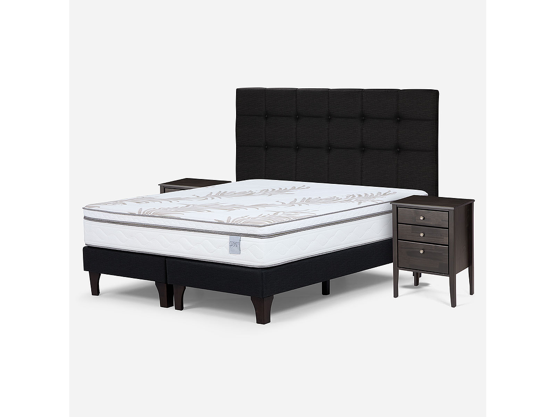 CAMA EUROPEA NEO PLUS KING + MUEBLES ISSEY GRAFITO 2