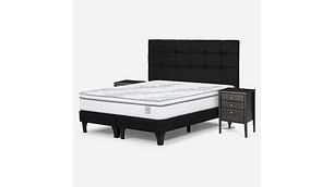 CAMA EUROPEA NEO PLUS KING + MUEBLES ISSEY GRAFITO