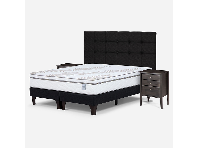 CAMA EUROPEA NEO PLUS KING + MUEBLES ISSEY GRAFITO 2