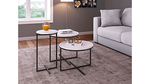 SET 3 MESAS DE CENTRO DECOCASA VOLPI NEGRO 50 X 50 CM