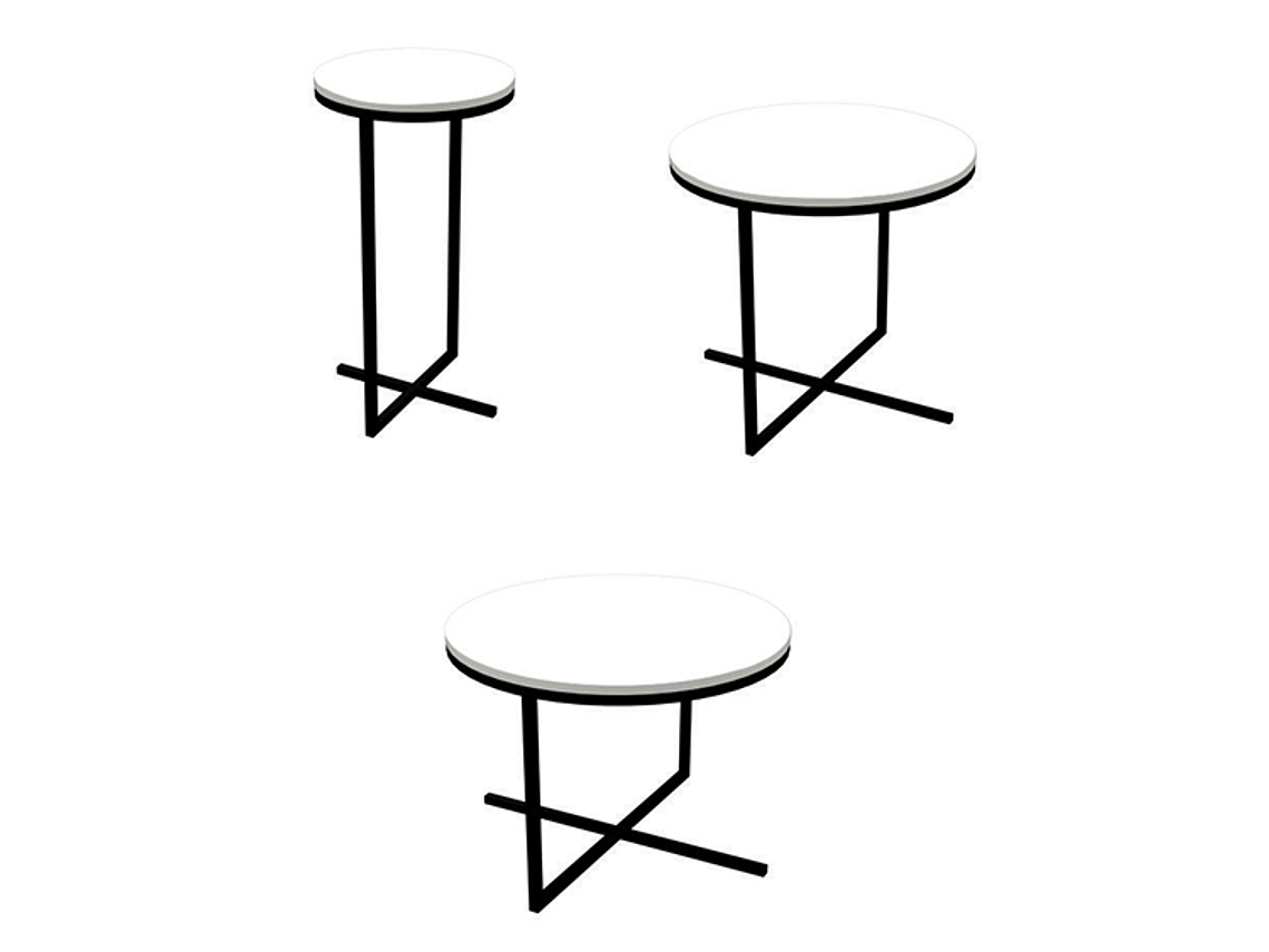 SET 3 MESAS DE CENTRO DECOCASA VOLPI NEGRO 50 X 50 CM 2