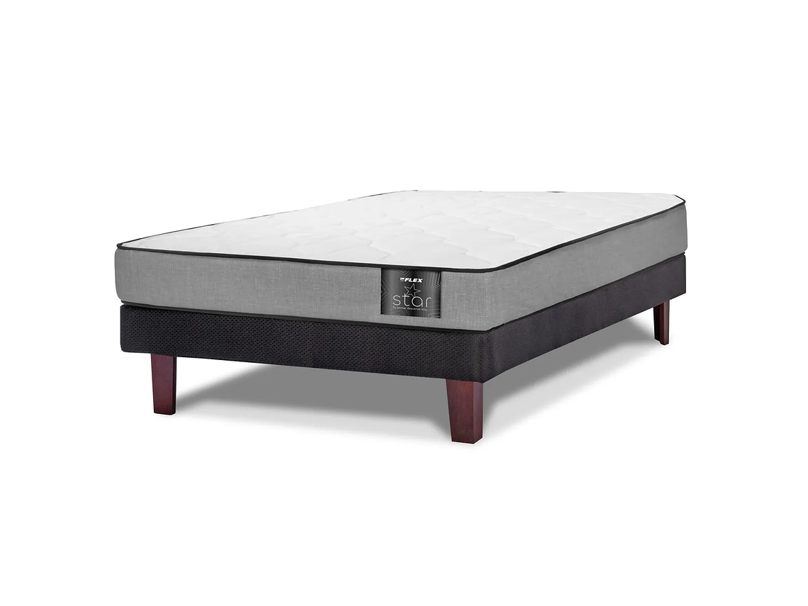 CAMA EUROPEA FLEX FLAT BLACK STAR 1.5 PLAZAS 2