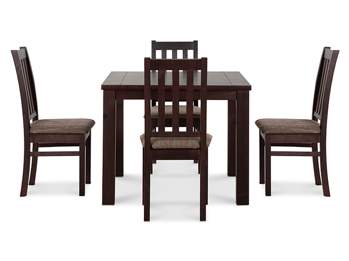 JUEGO DE COMEDOR CIC ÑUBLE 4 SILLAS CHOCOLATE CAFÉ 5