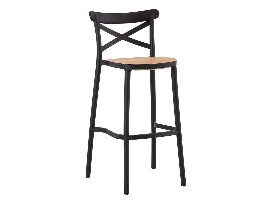 PACK 4 TABURETES BAR VALENTINO NEGRO 65 CM | APILABLE| EXTERIOR 1