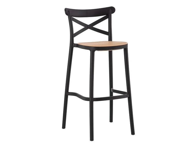 PACK 4 TABURETES BAR VALENTINO NEGRO 65 CM | APILABLE| EXTERIOR 1