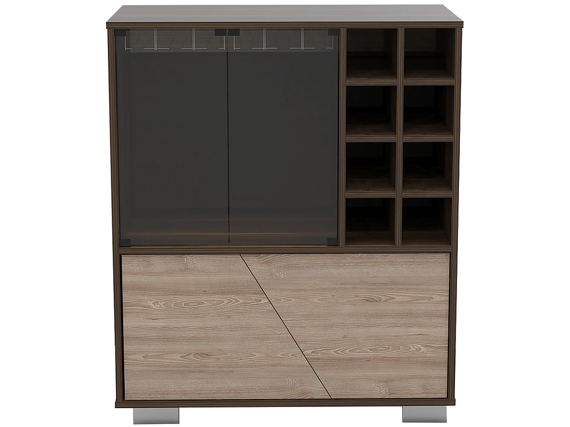 BAR BAJO 2 PUERTAS 8 BOTELLEROS FM-003O CAFÉ OSCURO Y CAFÉ CLARO 4