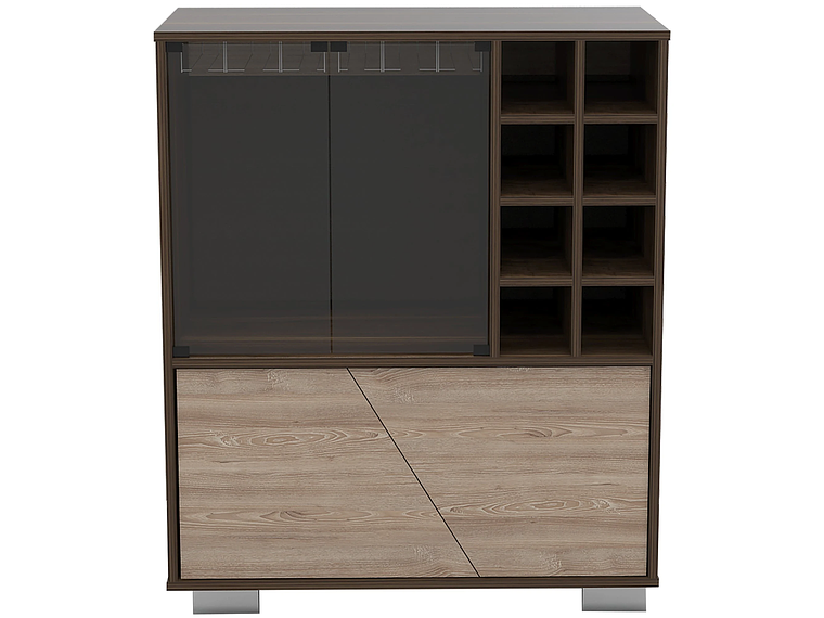 BAR BAJO 2 PUERTAS 8 BOTELLEROS FM-003O CAFÉ OSCURO Y CAFÉ CLARO 4