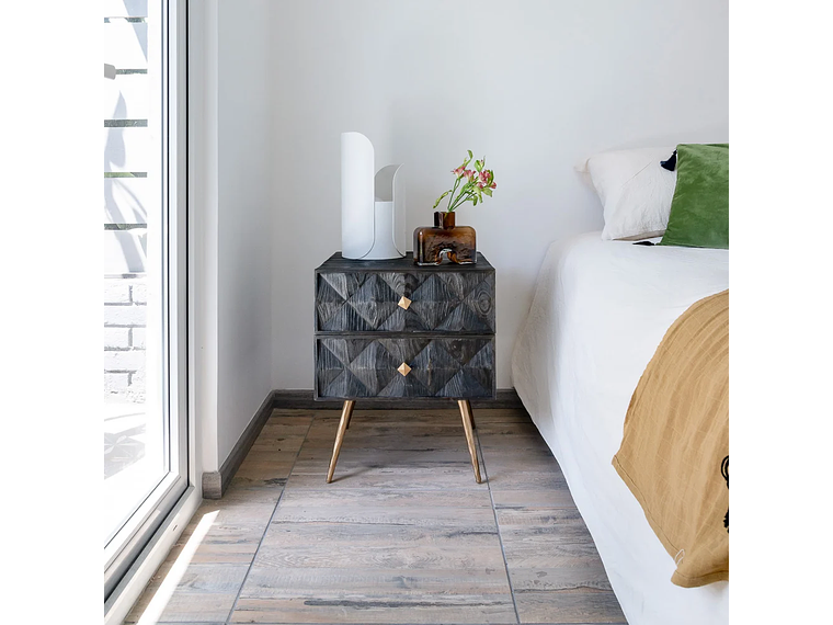 VELADOR DE MADERA COLOR CARBÓN 2