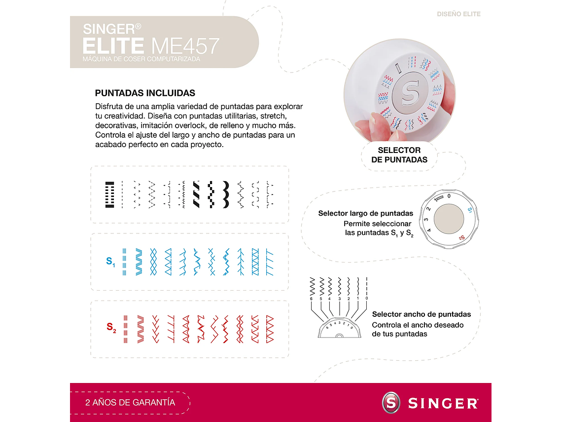 MÁQUINA DE COSER SINGER ELITE ME457 3