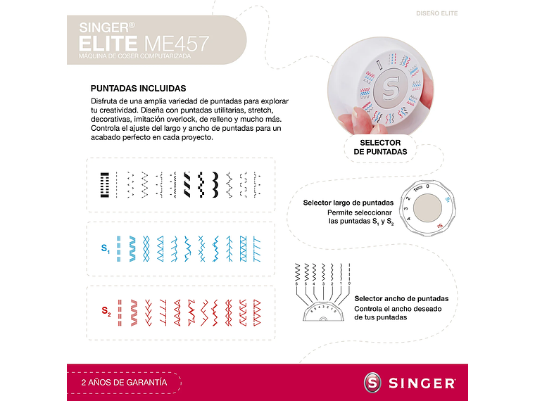 MÁQUINA DE COSER SINGER ELITE ME457 3