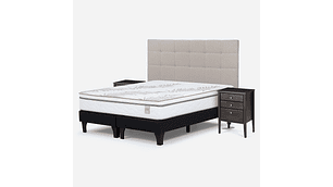 CAMA EUROPEA NEO PLUS KING + MUEBLES ISSEY BEIGE