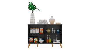 BUFFET BE DESIGN RETRO VIENA NEGRO 4P