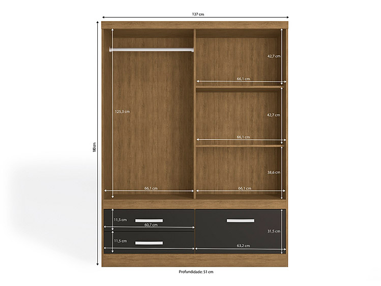 CLOSET  HOME S582 TECA NEGRO 6