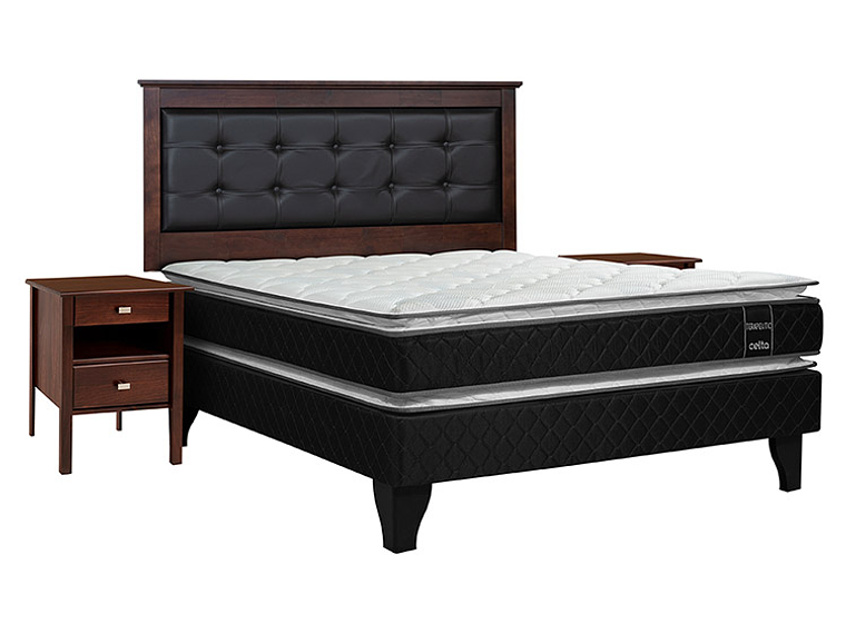 JUEGO DE DORMITORIO CELTA CAMA EUROPEA TERAPEUTIC 2 PLAZAS + SET TOLEDO 1