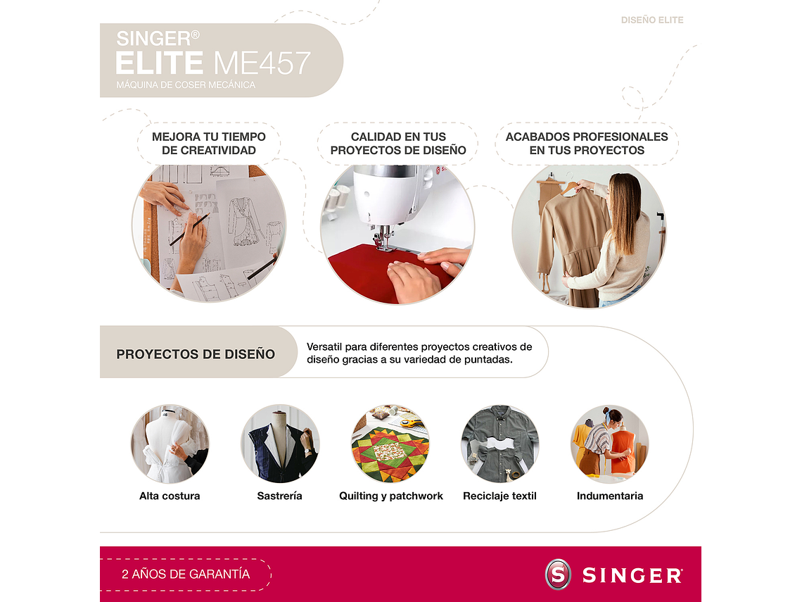 MÁQUINA DE COSER SINGER ELITE ME457 6