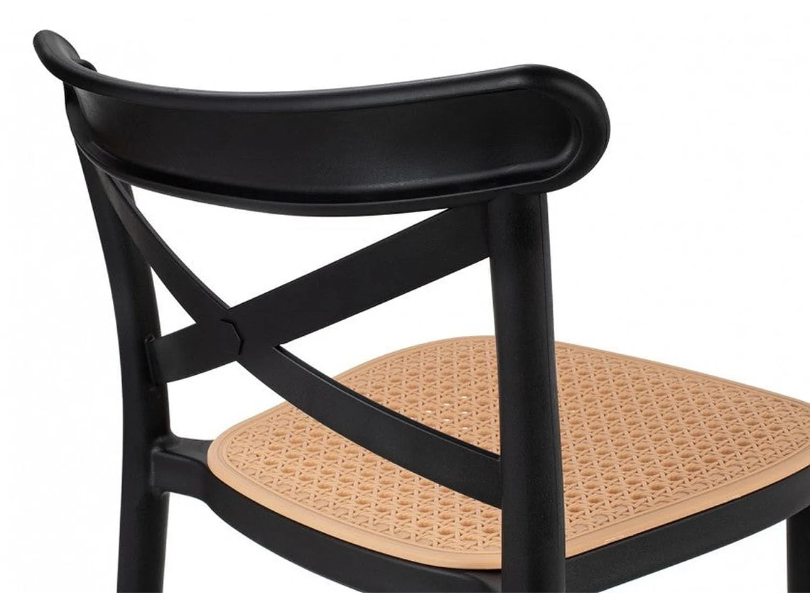 PACK 4 TABURETES BAR VALENTINO NEGRO 65 CM | APILABLE| EXTERIOR 6