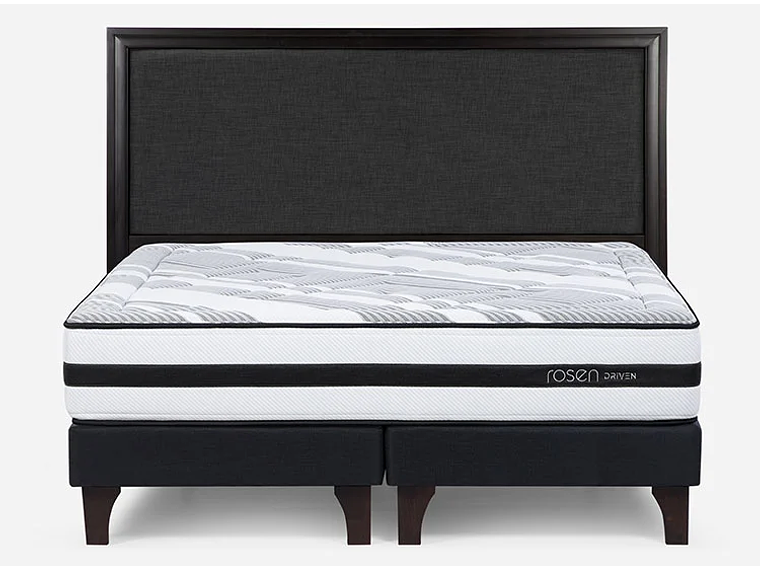 JUEGO DE DORMITORIO ROSEN CAMA EUROPEA DRIVEN SÚPER KING GRAFITO + RESPALDO NOLITA 1