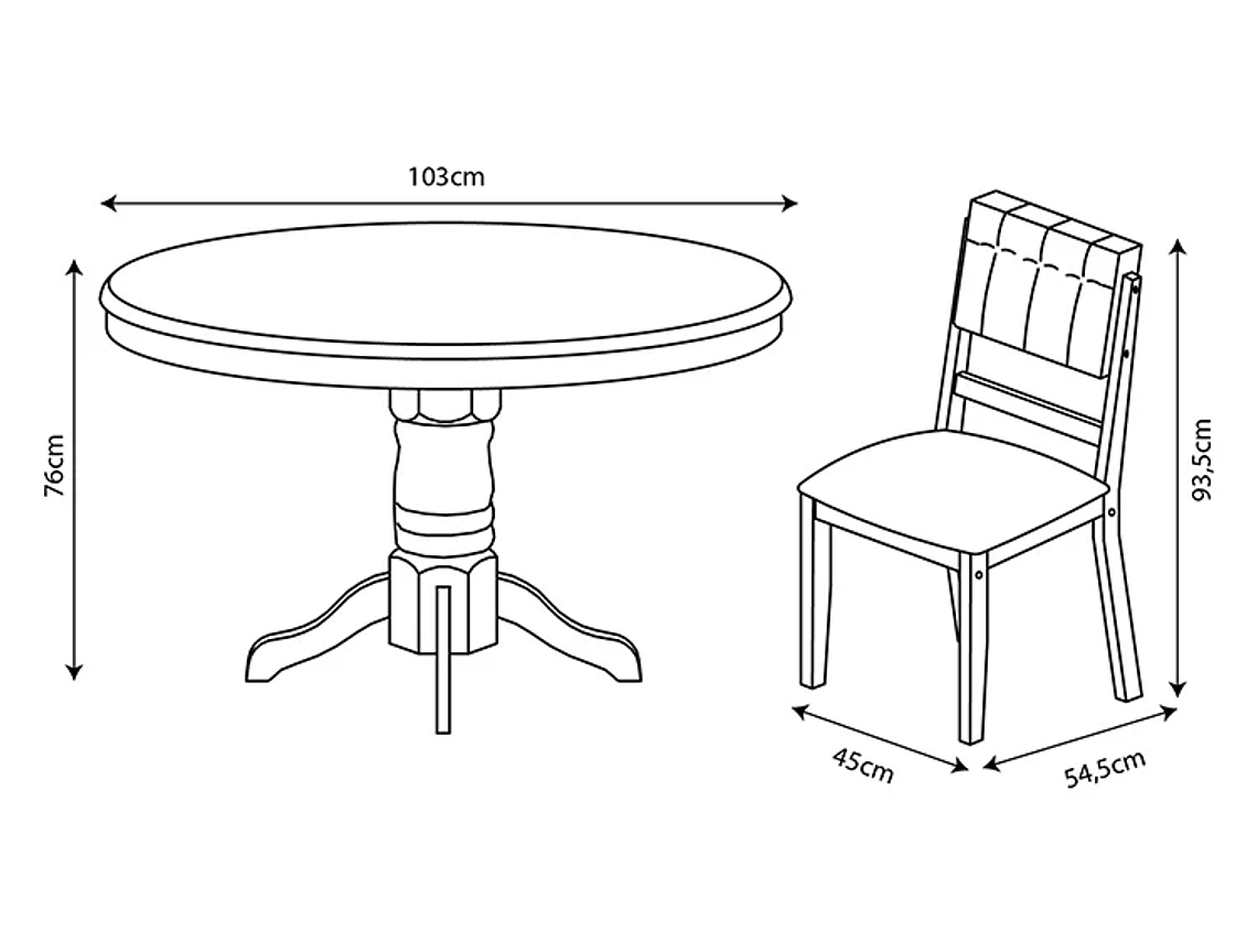 JUEGO DE COMEDOR ZOY HOME RODAS 1+4 4