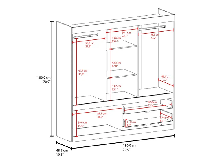  CLOSET TUHOME ALLEGRO 5P 2C CAFÉ 6