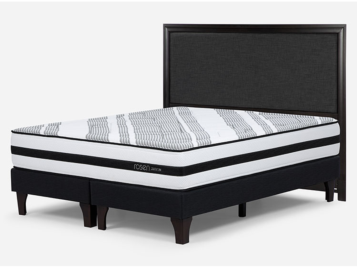 JUEGO DE DORMITORIO ROSEN CAMA EUROPEA DRIVEN SÚPER KING GRAFITO + RESPALDO NOLITA 2