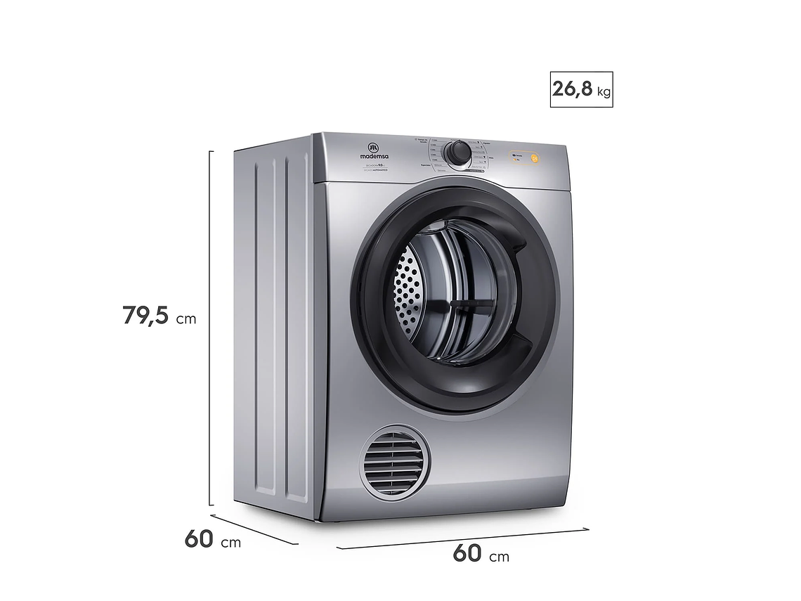 SECADOR ROPA MADEMSA 9KG SECADO AUTOMÁTICO 9D BZG GRIS 5