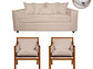 JUEGO DE LIVING DANTE 311 SOFA RESORTES Y SILLONES TIPO SITIAL COLOR BEIGE - Miniatura 1