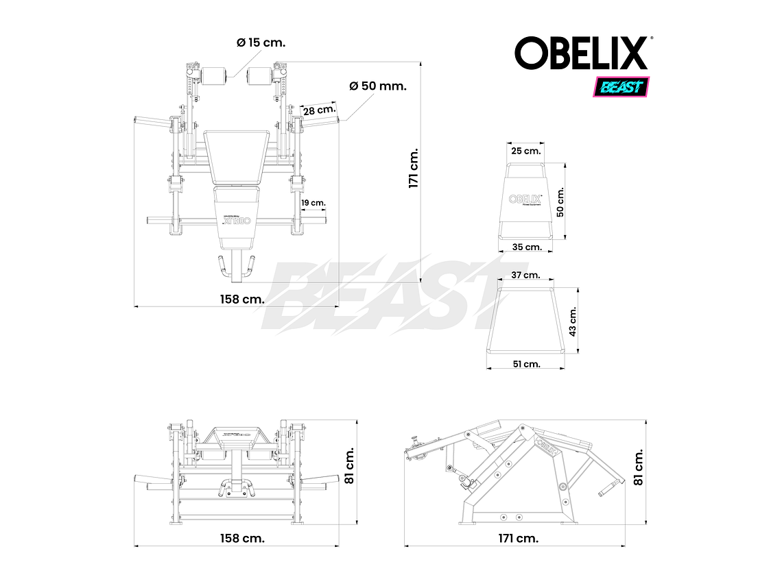 Curl Femoral Acostado Iso Lateral Beast | Obelix 2