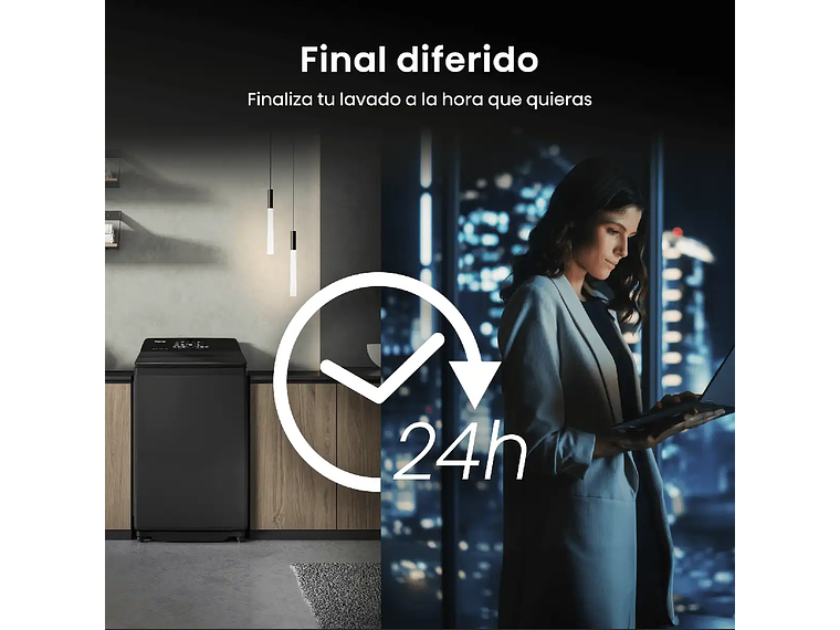 LAVADORA CARGA SUPERIOR HISENSE WT3I2323UT 23KG GRAFITO 12