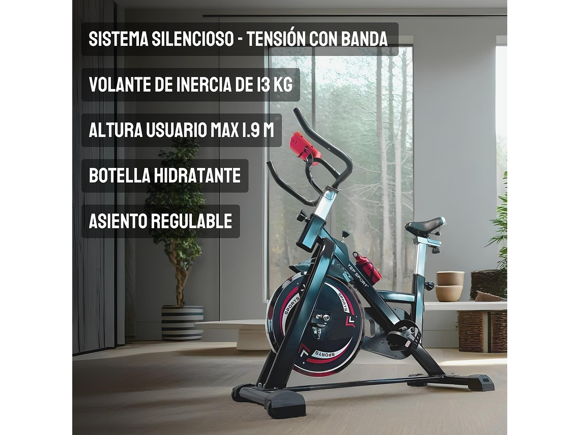 BICICLETA SPINNING RUEDA INERCIA 13 KG YEP1054 7