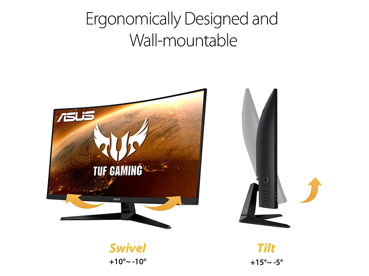 MONITOR GAMER CURVO ASUS TUF VG32VQ1B 31.5' WQHD 165HZ 1MS FREESYNC 5