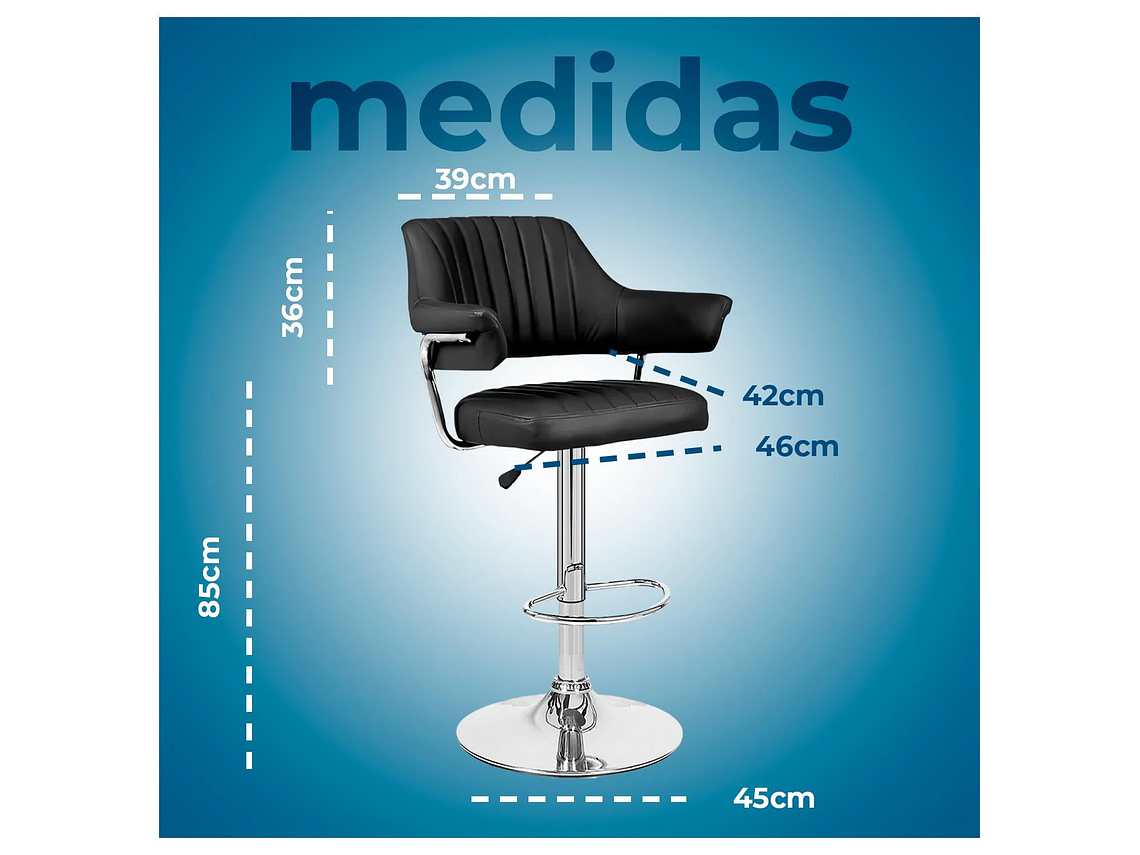 PACK 4 SILLA PISO BAR CON RESPALDO Y POSA BRAZOS 2