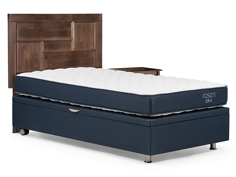 JUEGO DE DORMITORIO ROSEN CAMA BOXET UPLINE 1 PLAZA + SET DOLCE 2